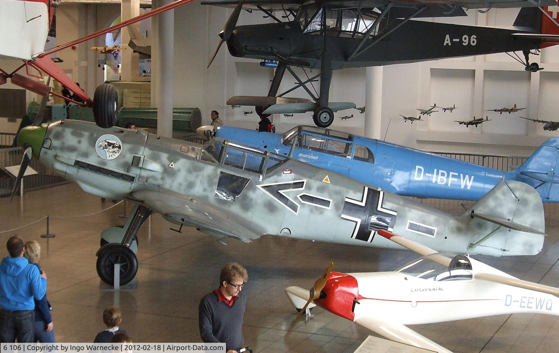 6 106, 1938 Messerschmitt Bf-109E-1 C/N 790, Messerschmitt Bf 109E-1, ex-Legion Condor, ex-Ejercito del Aire, displayed since 1973 in the markings of Werner Mölders' plane, at the Deutsches Museum, München (Munich)