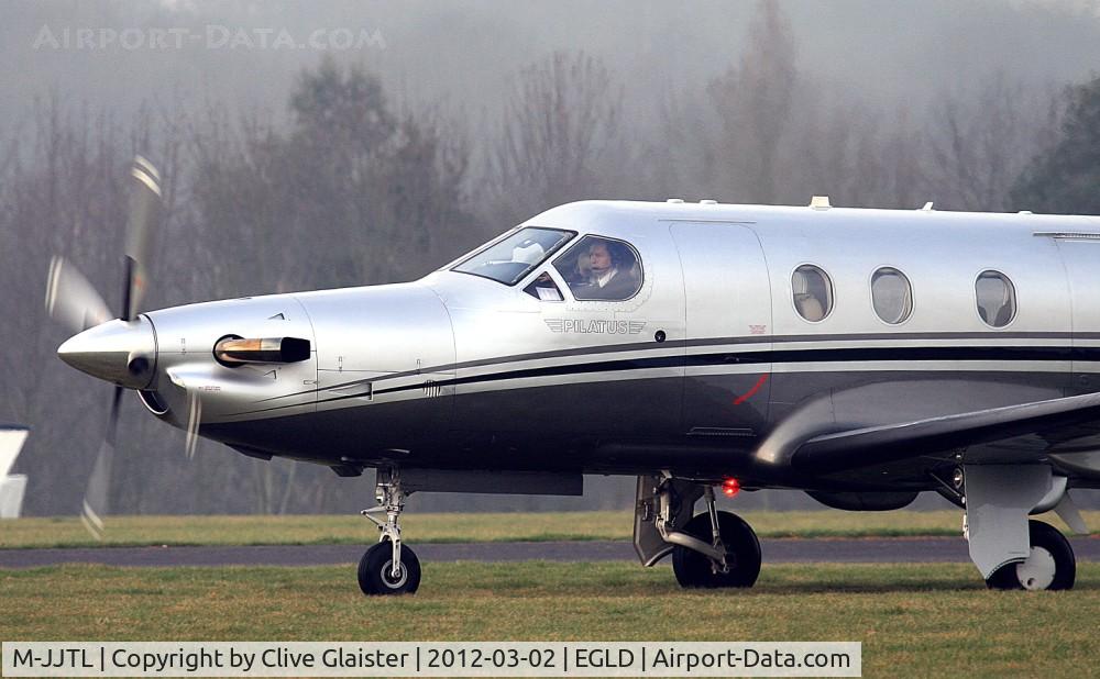 M-JJTL, 2009 Pilatus PC-12/47E C/N 1126, Returning south-side after refuelling at PremiAir