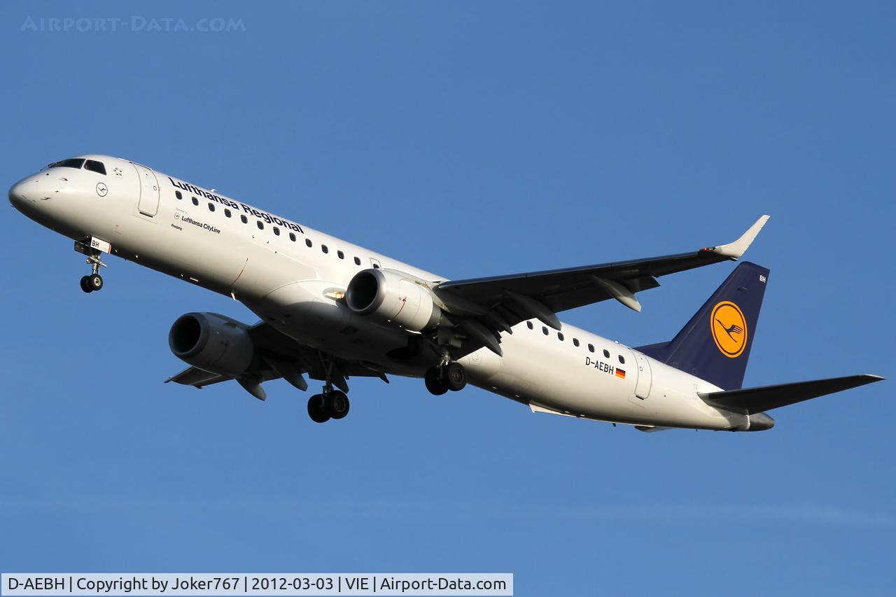 D-AEBH, 2011 Embraer 195LR (ERJ-190-200LR) C/N 19000447, Lufthansa Regional (CityLine)