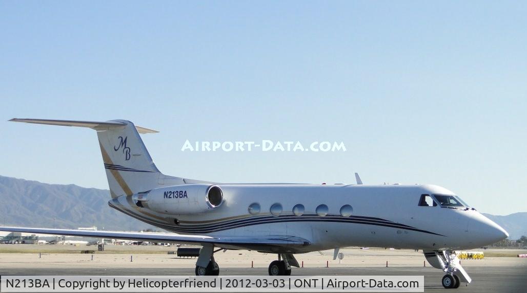 N213BA, 1982 Gulfstream American G-1159A Gulfstream III C/N 453, Parked north of Atlantic Executive terminal with apu running and waiting for passenger(s)