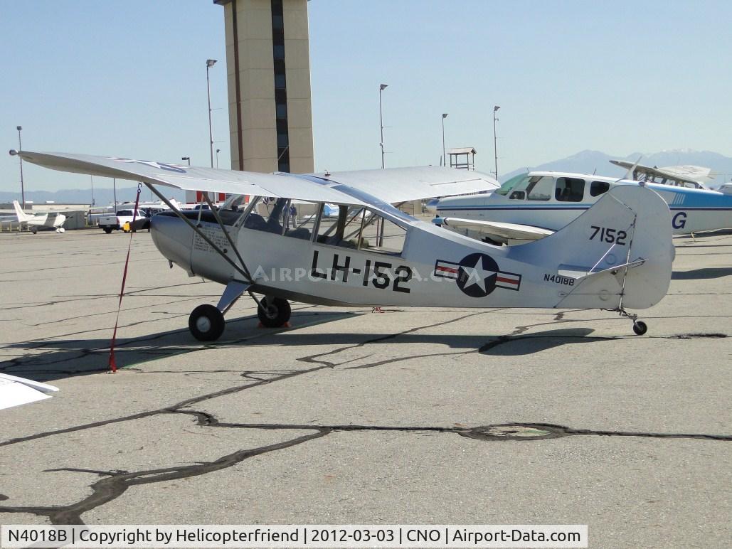 N4018B, 1947 Aeronca 7DC C/N 7BCM-337, Parked south and west of the Cotrol Tower for dispaly