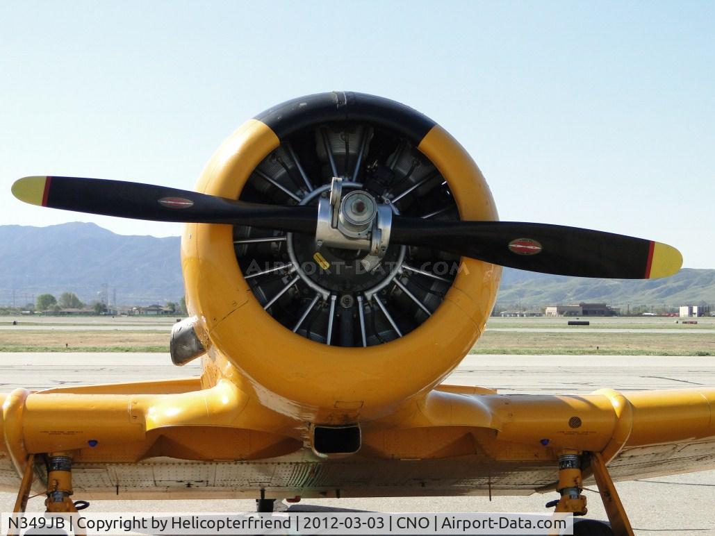 N349JB, 1958 North American SNJ-6 Texan C/N 121-43150, R-1340 Wasp was a reciprocating engine widely used in American aircraft from the 1920s onward. Nine-cylinder single-row supercharged air-cooled radial engine