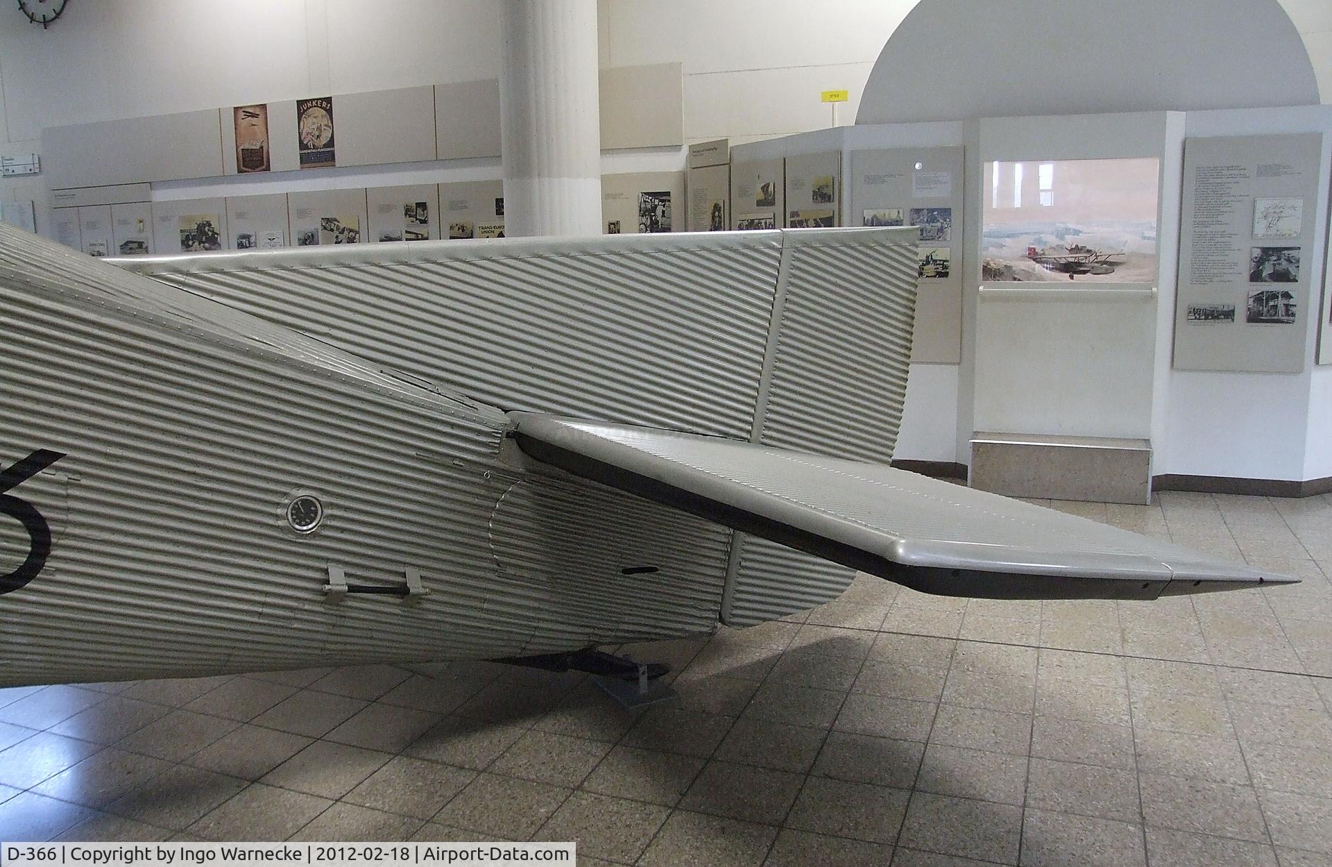 D-366, 1927 Junkers F.13 C/N 2018, Junkers F 13 fe (original fuselage with re-constructed wings and tail) at the Deutsches Museum, München (Munich)