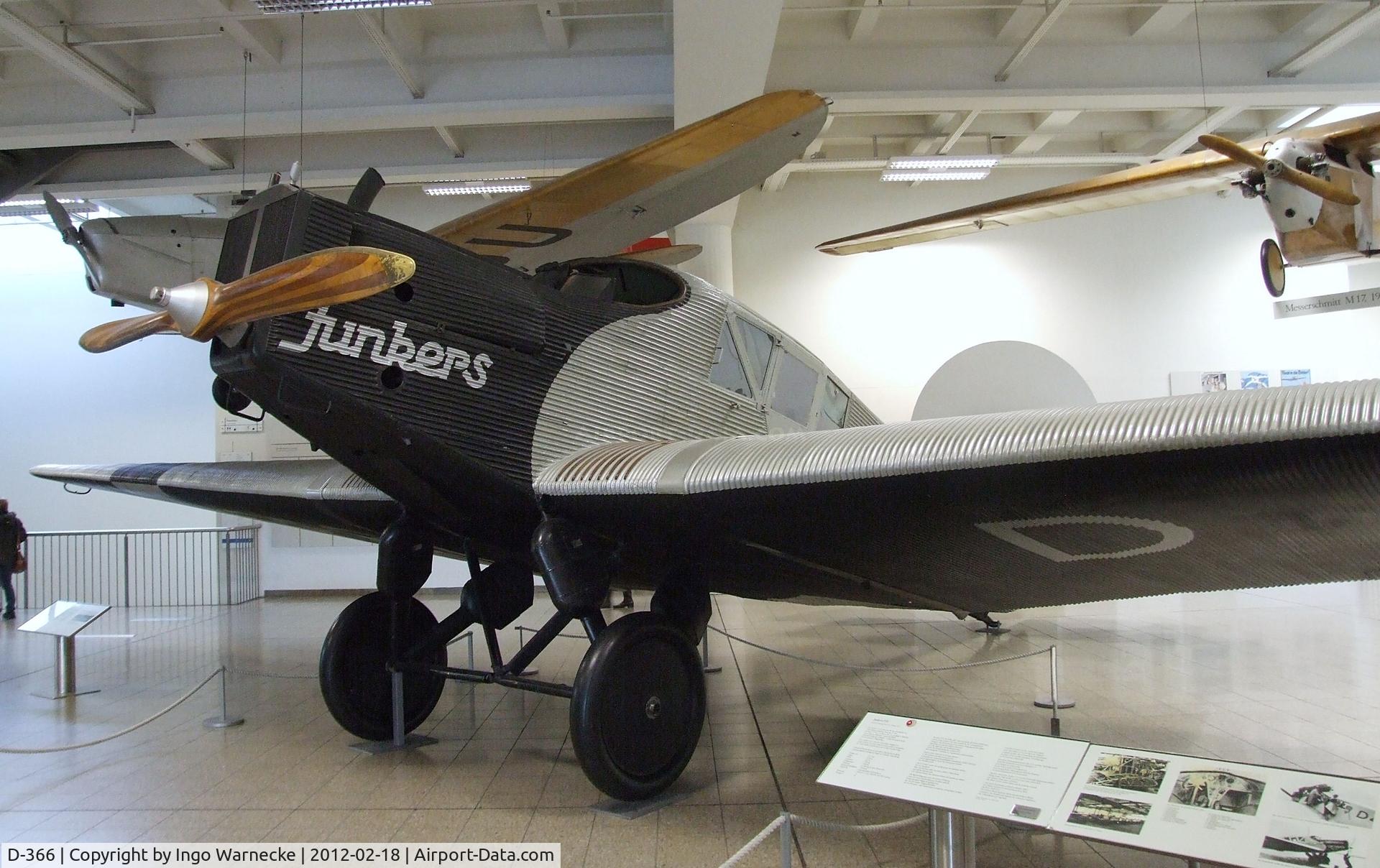 D-366, 1927 Junkers F.13 C/N 2018, Junkers F 13 fe (original fuselage with re-constructed wings and tail) at the Deutsches Museum, München (Munich)