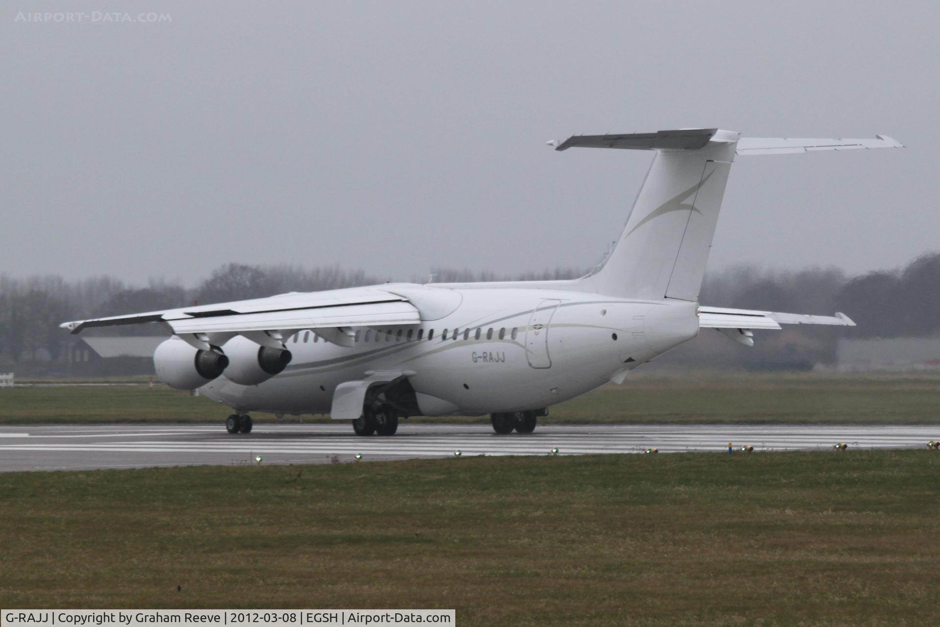 G-RAJJ, 1988 British Aerospace BAe.146-200 C/N E2108, About to depart.
