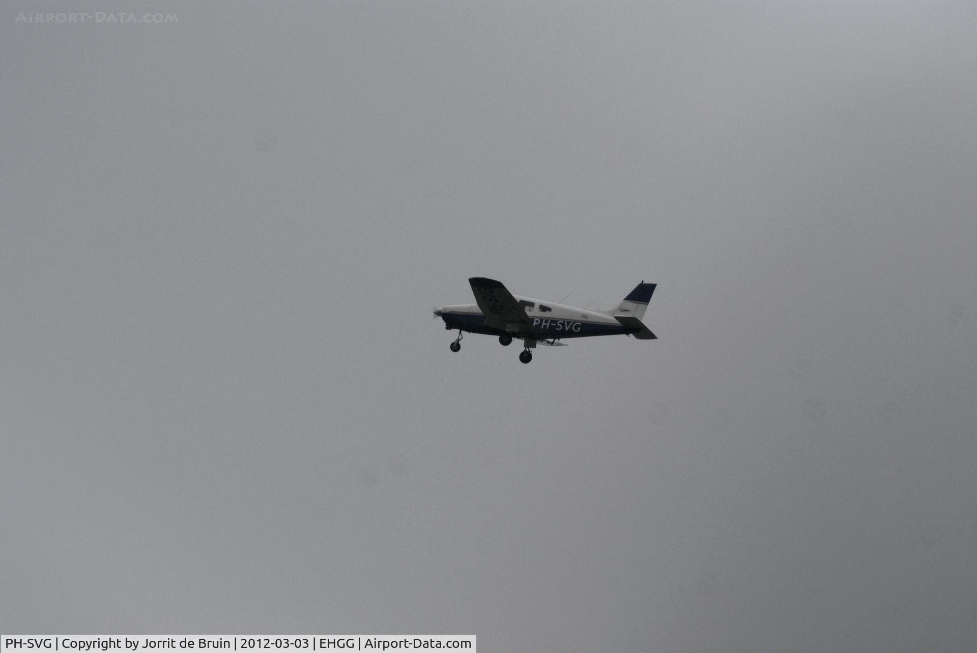 PH-SVG, Piper PA-28-161 C/N 28-8616055, The PH-SVG is just airborne from runway 23 on the X-ray departure for a VFR flight to Ameland.