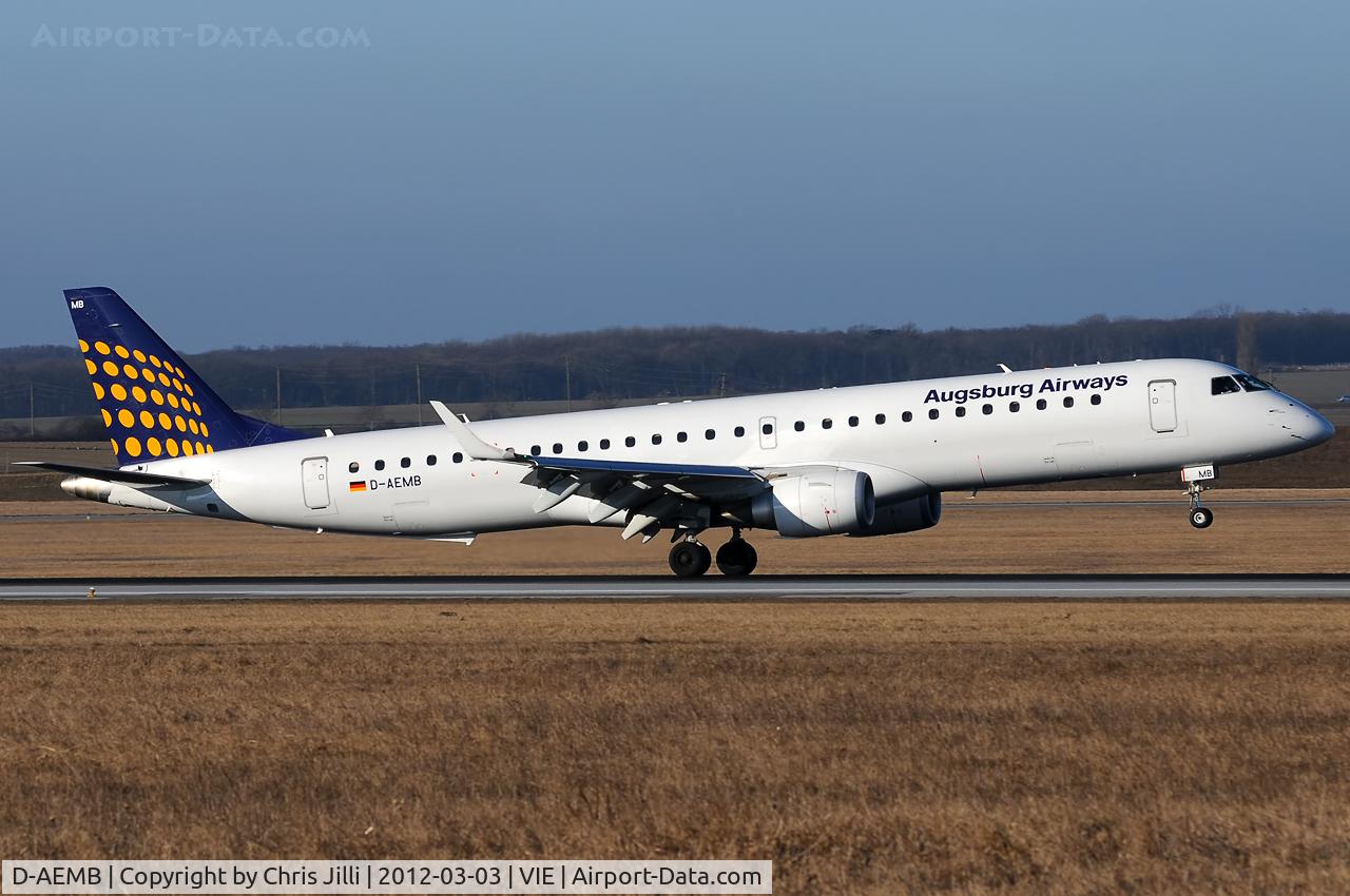 D-AEMB, 2009 Embraer 195LR (ERJ-190-200LR) C/N 19000297, Augsburg Airways