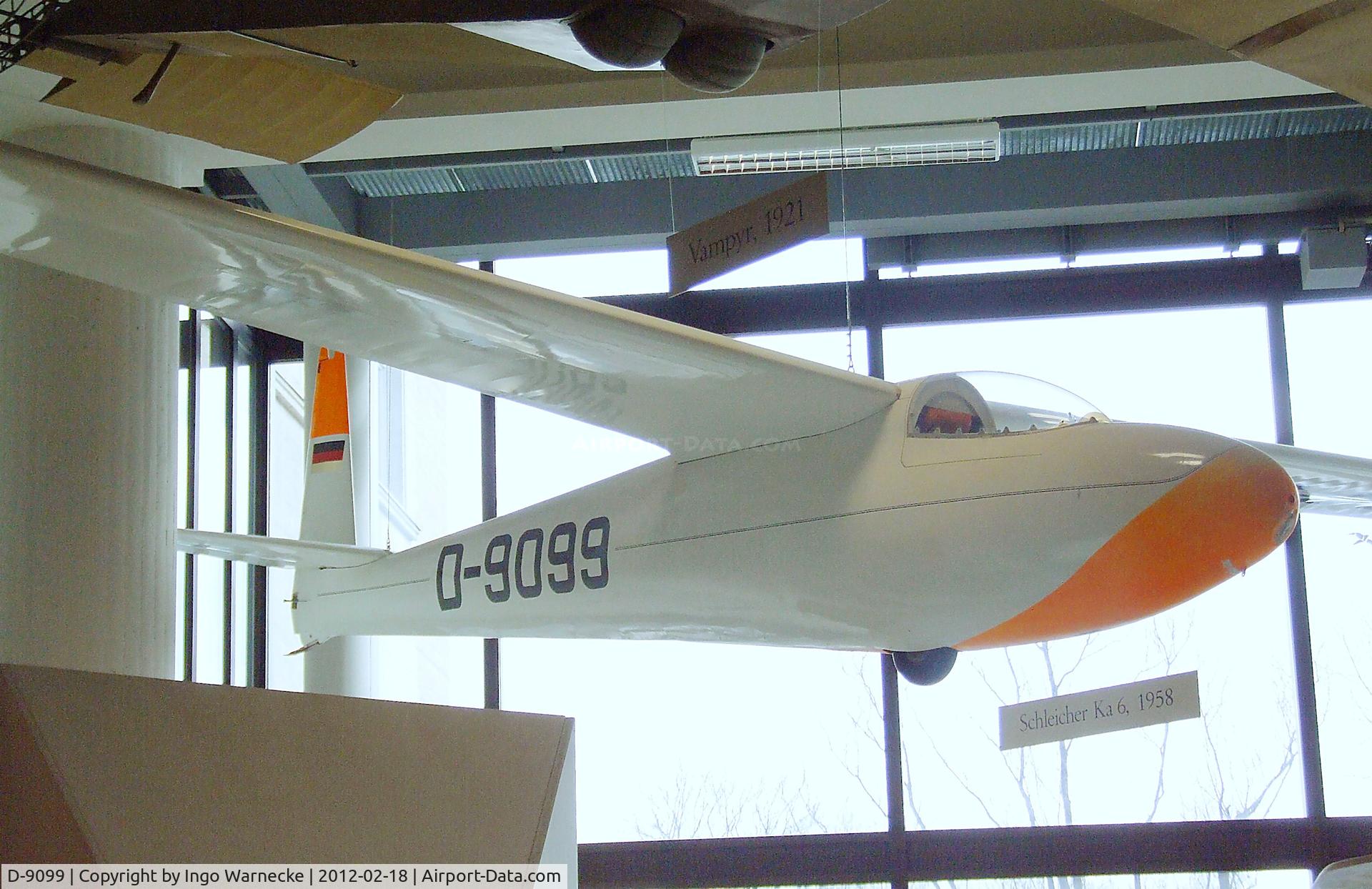 D-9099, Schleicher KA-6BR Rhonsegler C/N 378, Schleicher Ka 6BR Rhönsegler at the Deutsches Museum, München (Munich)