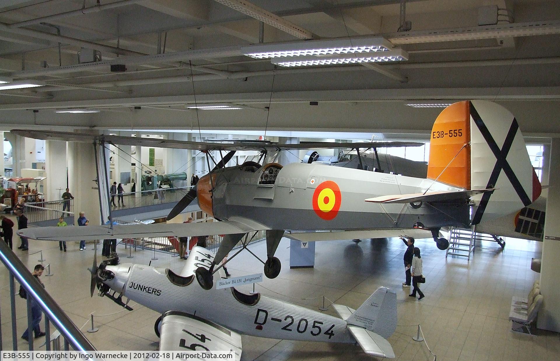 E3B-555, CASA 1-131E Jungmann C/N 2169, CASA 1.131 (E3B) (spanish license built Bücker Bü 131 Jungmann) at the Deutsches Museum, München (Munich)
