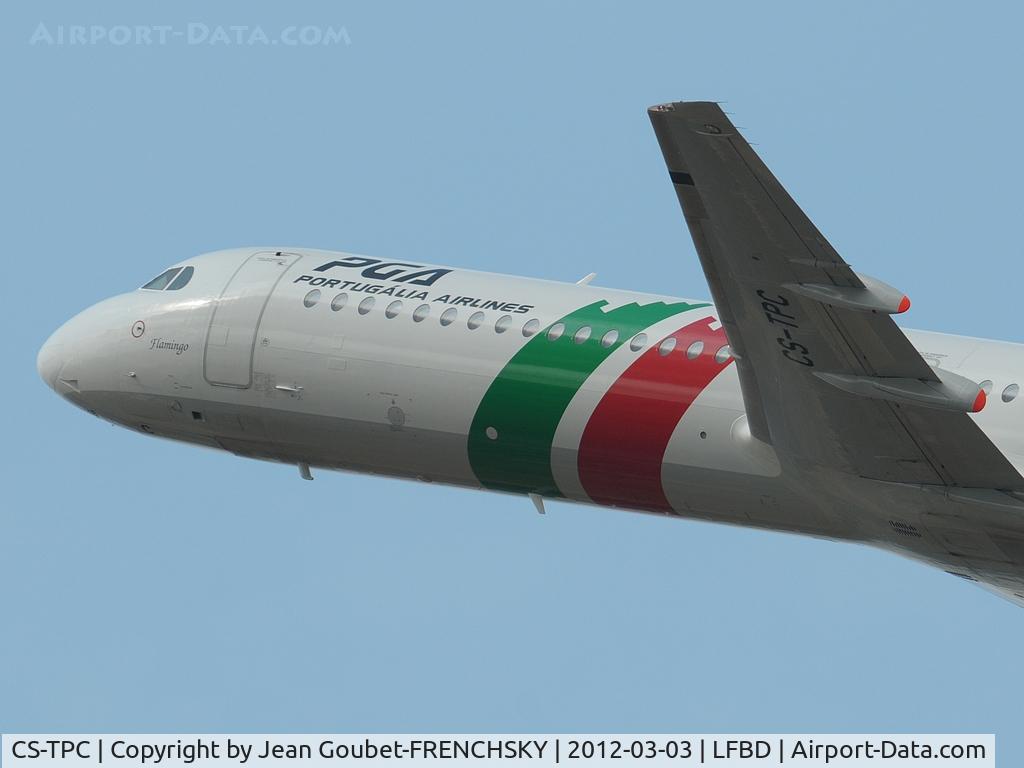 CS-TPC, 1990 Fokker 100 (F-28-0100) C/N 11287, tale off 23 to LISBOA