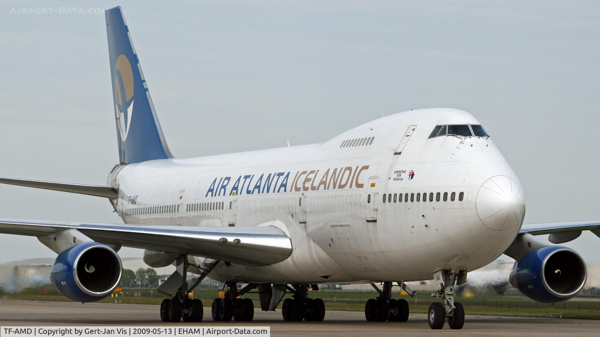 TF-AMD, 1986 Boeing 747-243B C/N 23476, Almost at his stand at the R-ramp