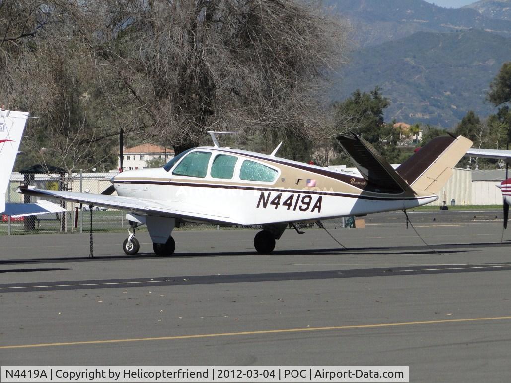 N4419A, 1970 Beech V35B Bonanza C/N D-9147, Tied down and parked in transient parking