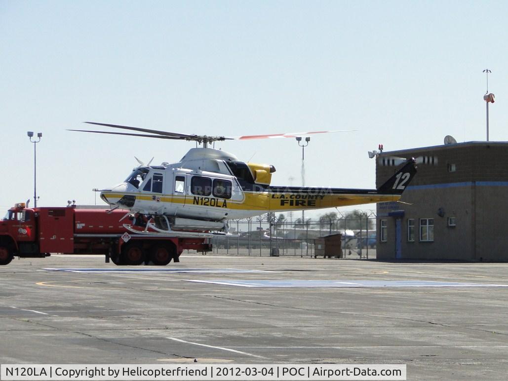 N120LA, 2007 Bell 412EP C/N 36455, Lifting straight up into a hover awaiting clearence to cross active runway