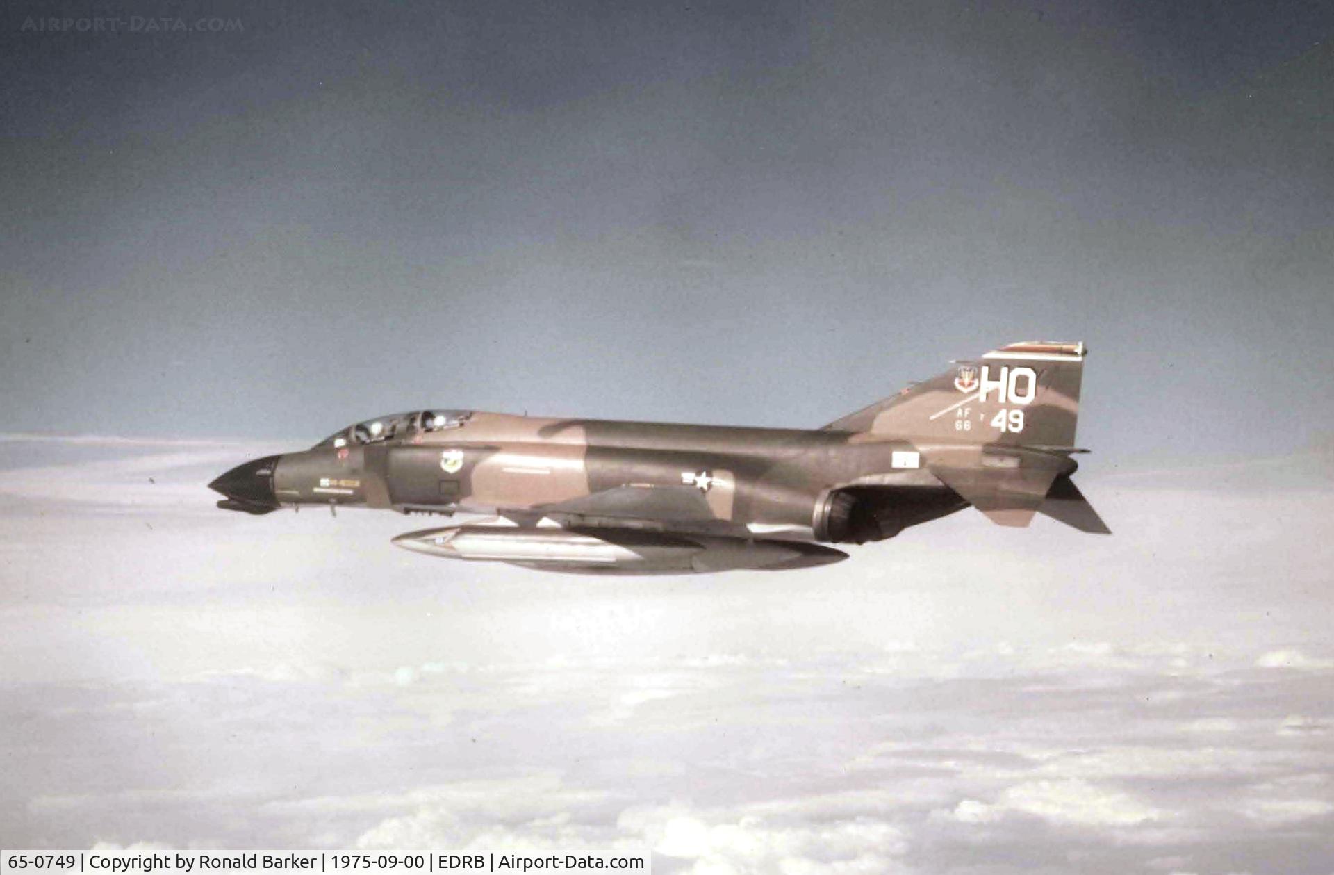 65-0749, 1965 McDonnell F-4D Phantom II C/N 1813, Crested Cap 75 at Bitburg AB, FRG Sep 1975