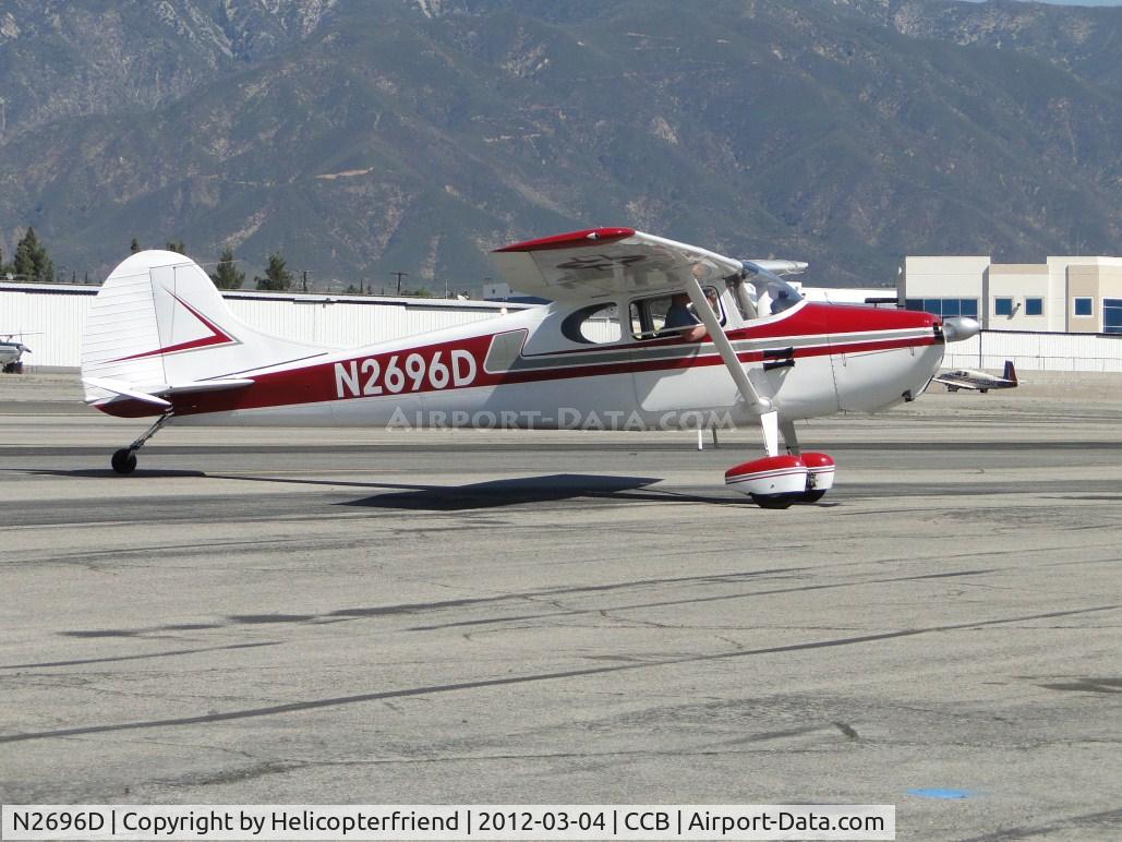 N2696D, 1952 Cessna 170B C/N 20848, Taxiing into parking area north of Maniac Mike's Cafe