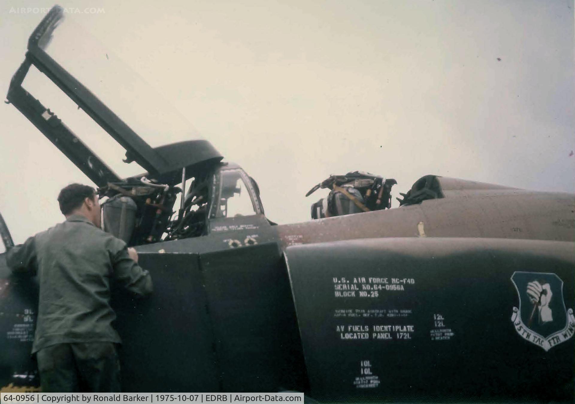 64-0956, 1964 McDonnell F-4D Phantom II C/N 1383, Lost canopy on takeoff at Bitburg AB, FRG