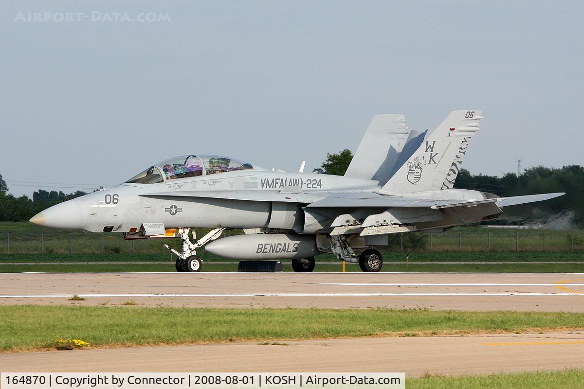 164870, McDonnell Douglas F/A-18D Hornet C/N 1202/D116, Arriving at EAA Airventure 2008.