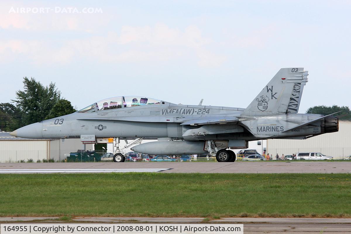 164955, McDonnell Douglas F/A-18D Hornet C/N 1255, Arriving at EAA Airventure 2008.