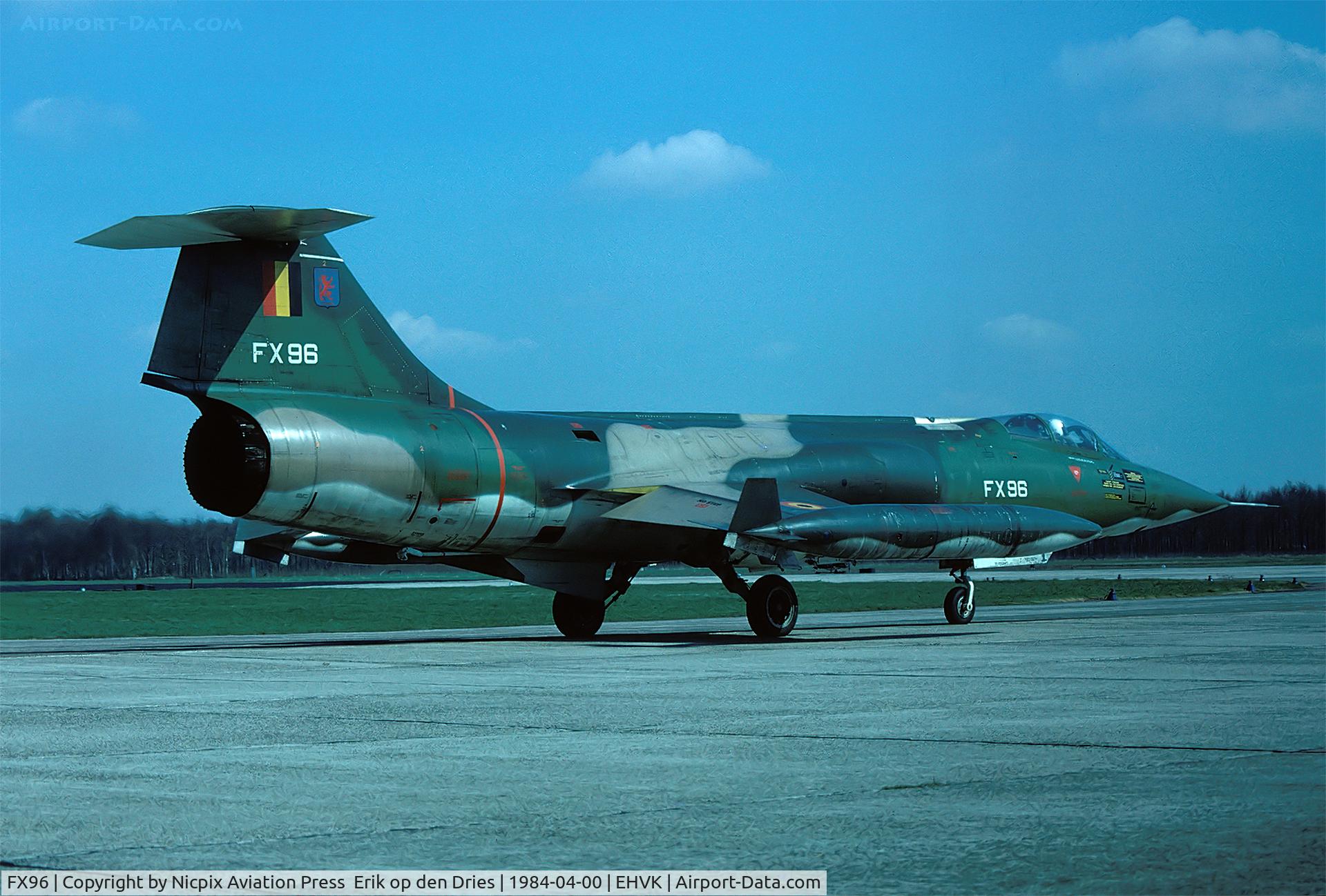 FX96, Lockheed F-104G Starfighter C/N 683D-9166, Belgium AF F-104G FX96 was assigned to 10 Wing.