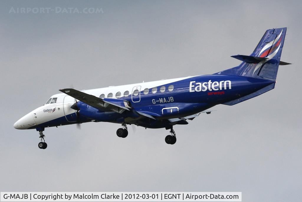G-MAJB, 1993 British Aerospace Jetstream 41 C/N 41018, British Aerospace Jetstream 41 on approach to Runway 25 at Newcastle Airport, March 2012.
