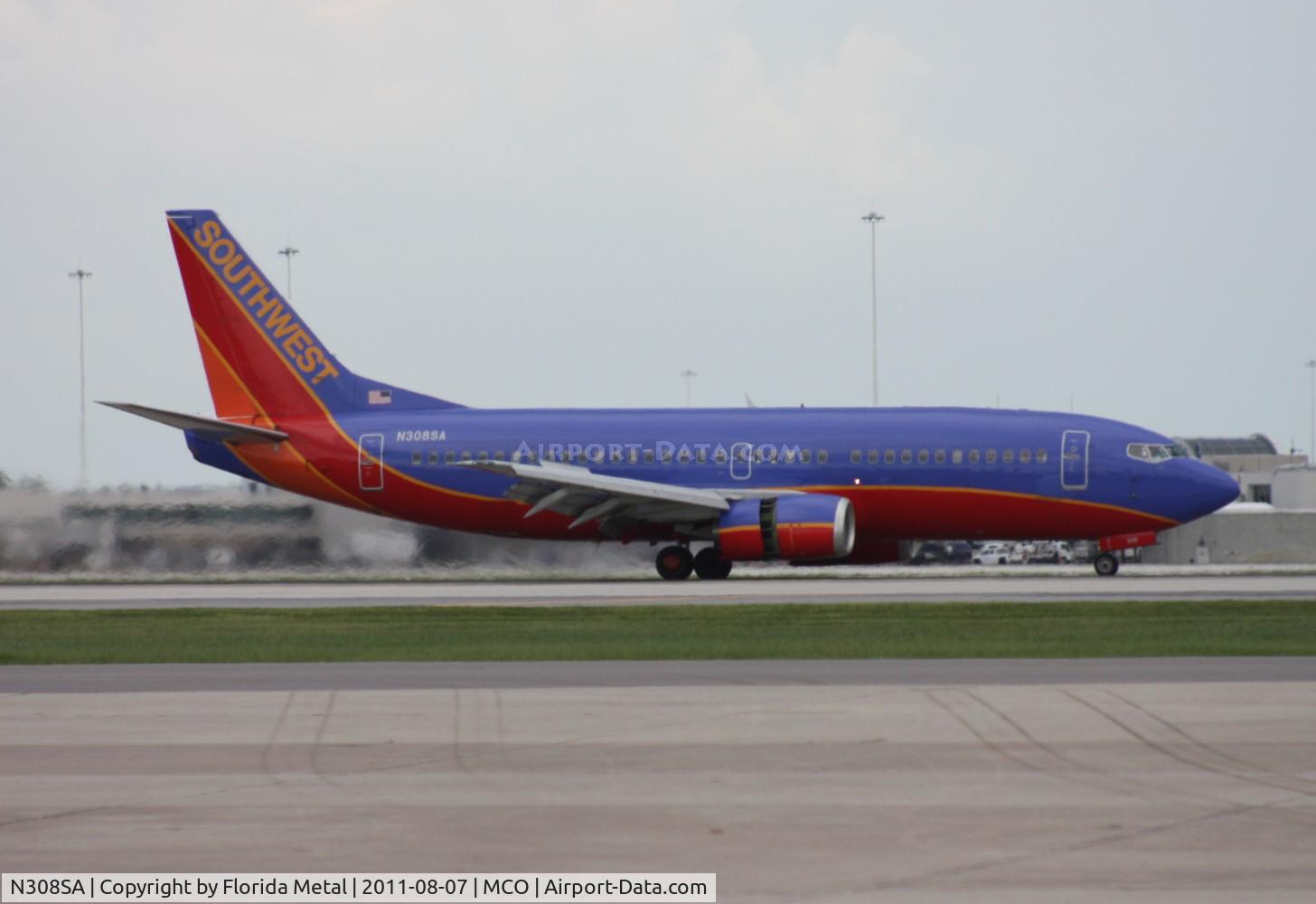 N308SA, 1986 Boeing 737-3Y0 C/N 23498, Southwest 737