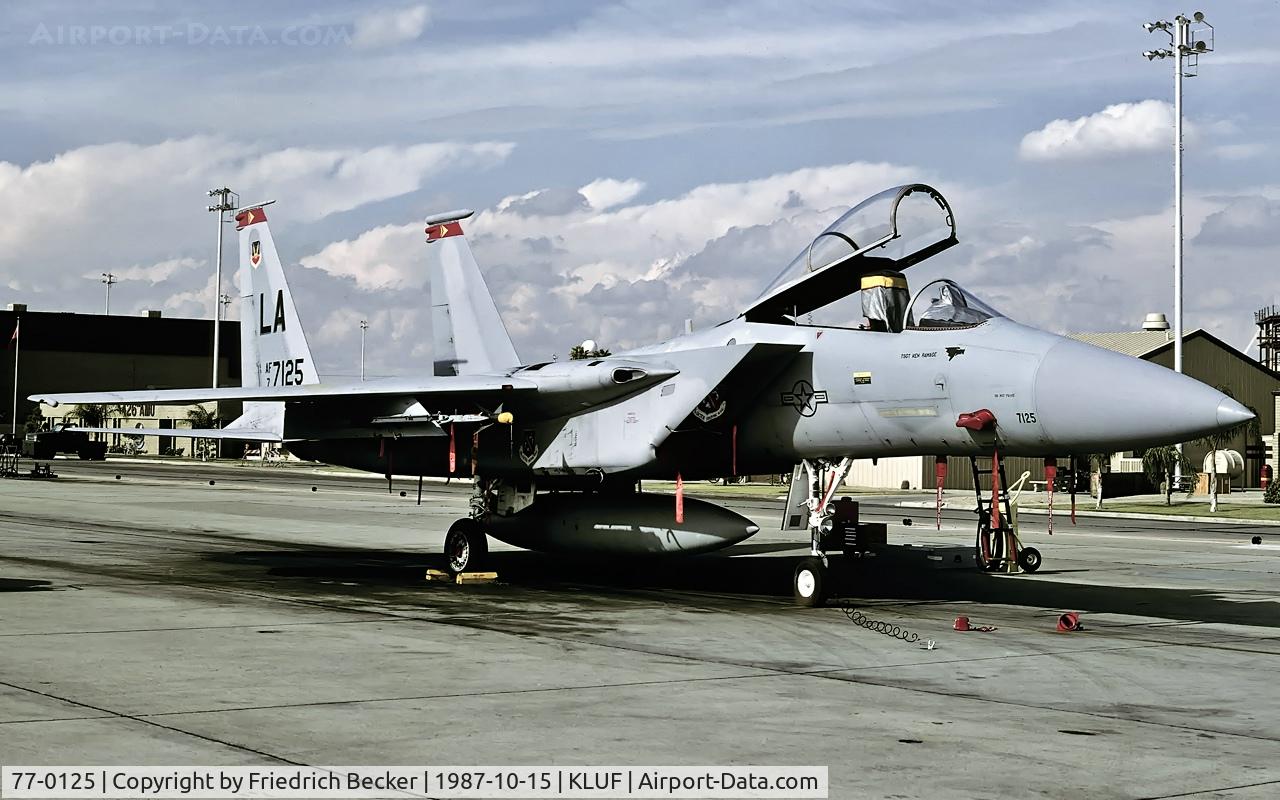 77-0125, 1977 McDonnell Douglas F-15A Eagle C/N 0412/A337, flightline at Luke AFB