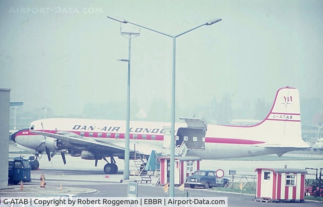 G-ATAB, 1957 Douglas DC-7BF C/N 45361, DAN-AIR.Late 1960's.DC-7B on nose.