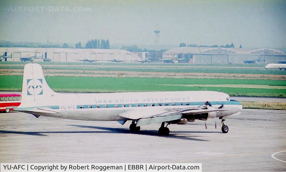 YU-AFC, Douglas DC-6B C/N 43550, INEX ADRIA AVIOPROMET.Late 1960's.