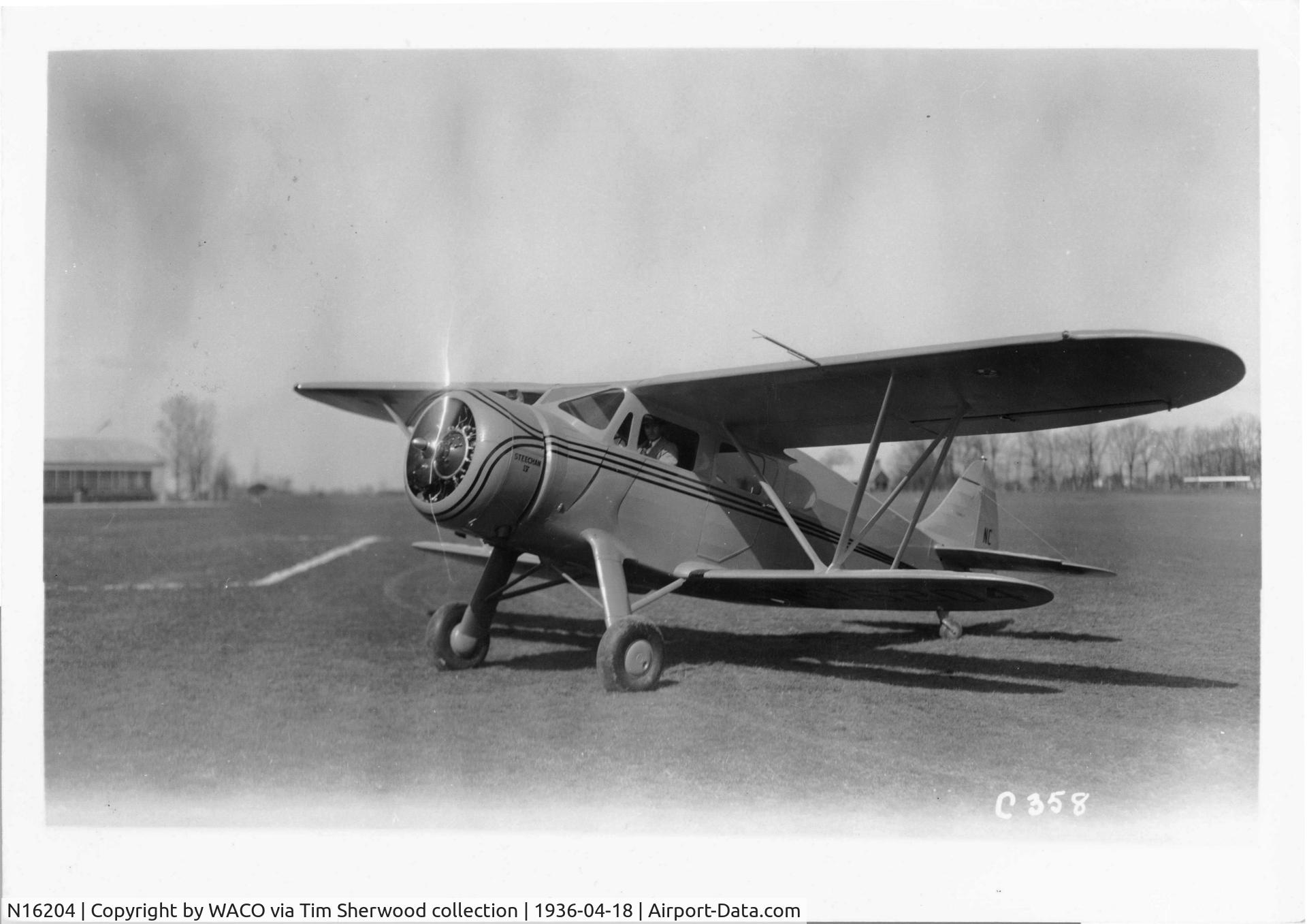 N16204, 1936 Waco ZQC-6 C/N 4404, NC16204 new at WACO factory