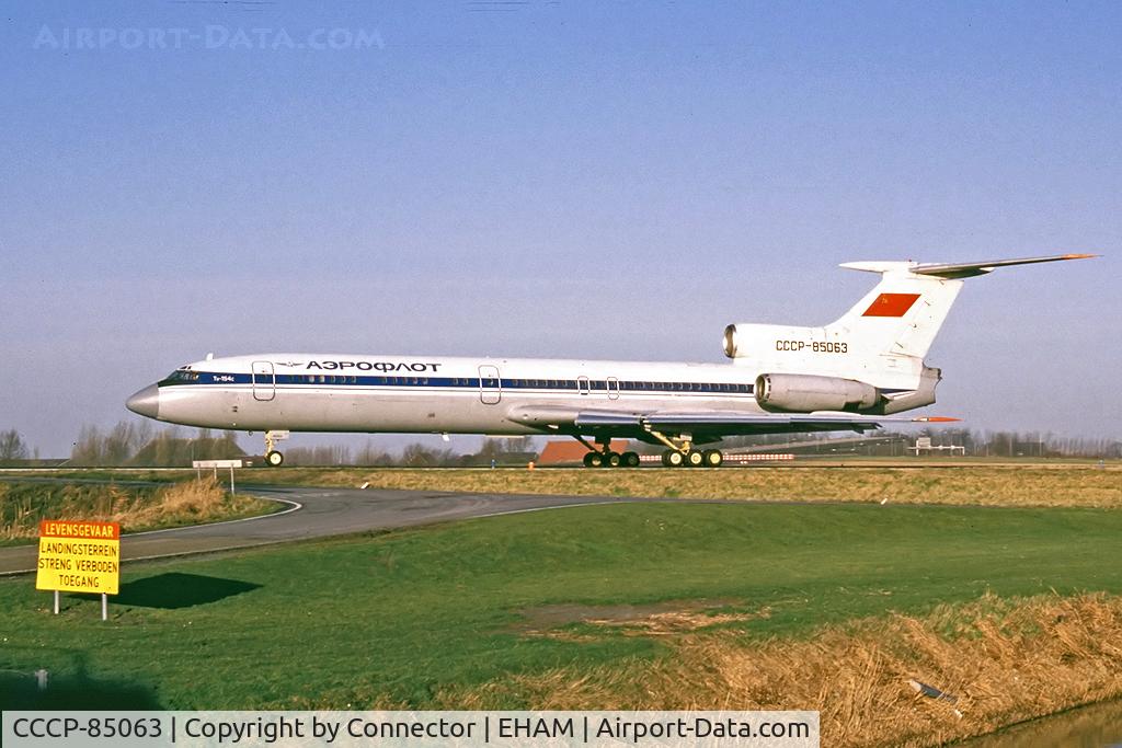 CCCP-85063, Tupolev Tu-154S C/N 74A063, Early 90's