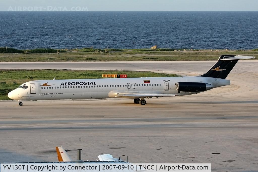 YV130T, 1988 McDonnell Douglas MD-83 (DC-9-83) C/N 49822, Arriving at Curacao.