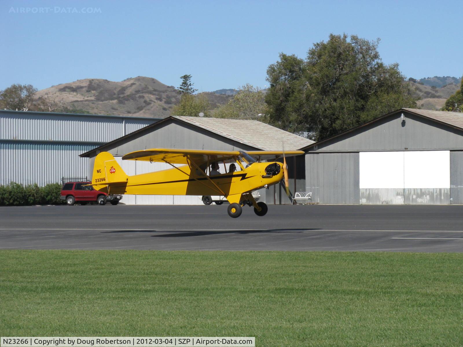 N23266, 1939 Piper J3C-65 Cub Cub C/N 3113, 1939 Piper J3C-65 CUB, Continental A&C65 65 Hp, landing Rwy 04