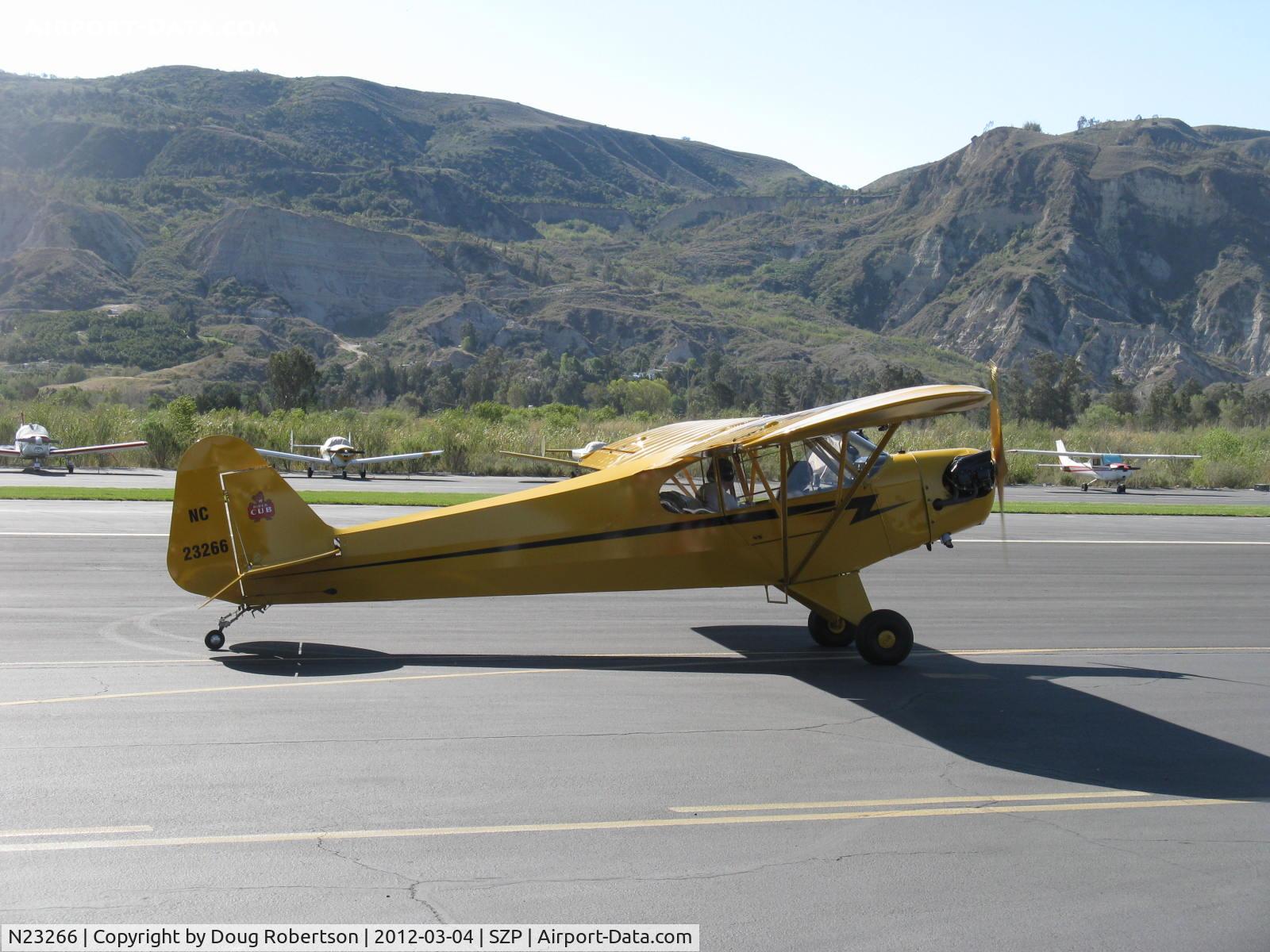 N23266, 1939 Piper J3C-65 Cub Cub C/N 3113, 1939 Piper J3C-65 CUB, Continental A&C65 65 Hp, taxi to Rwy 04