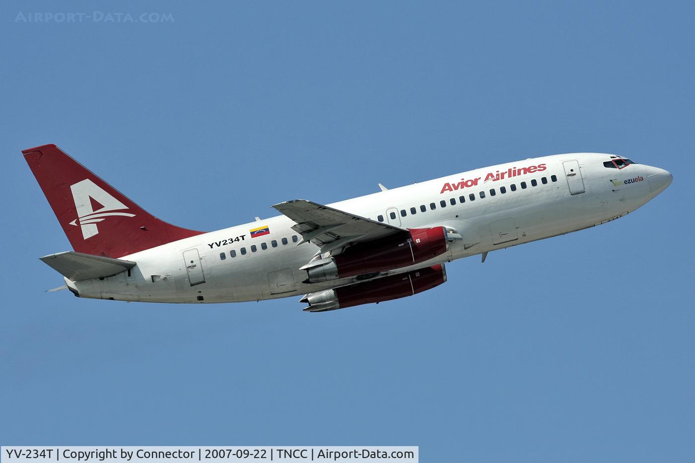 YV-234T, 1979 Boeing 737-2H4 C/N 21970, Leaving Curacao.