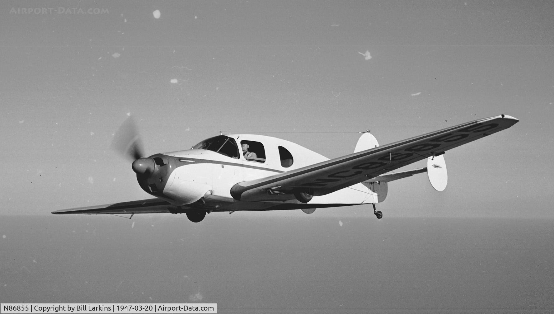 N86855, 1946 Bellanca 14-13 Cruisair Senior C/N 1217, Over Concord, California, in March 1947.