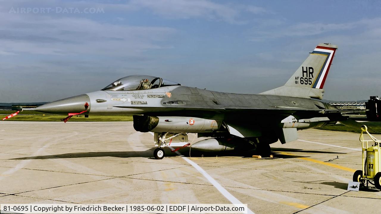 81-0695, 1981 General Dynamics F-16A Fighting Falcon C/N 61-376, static display