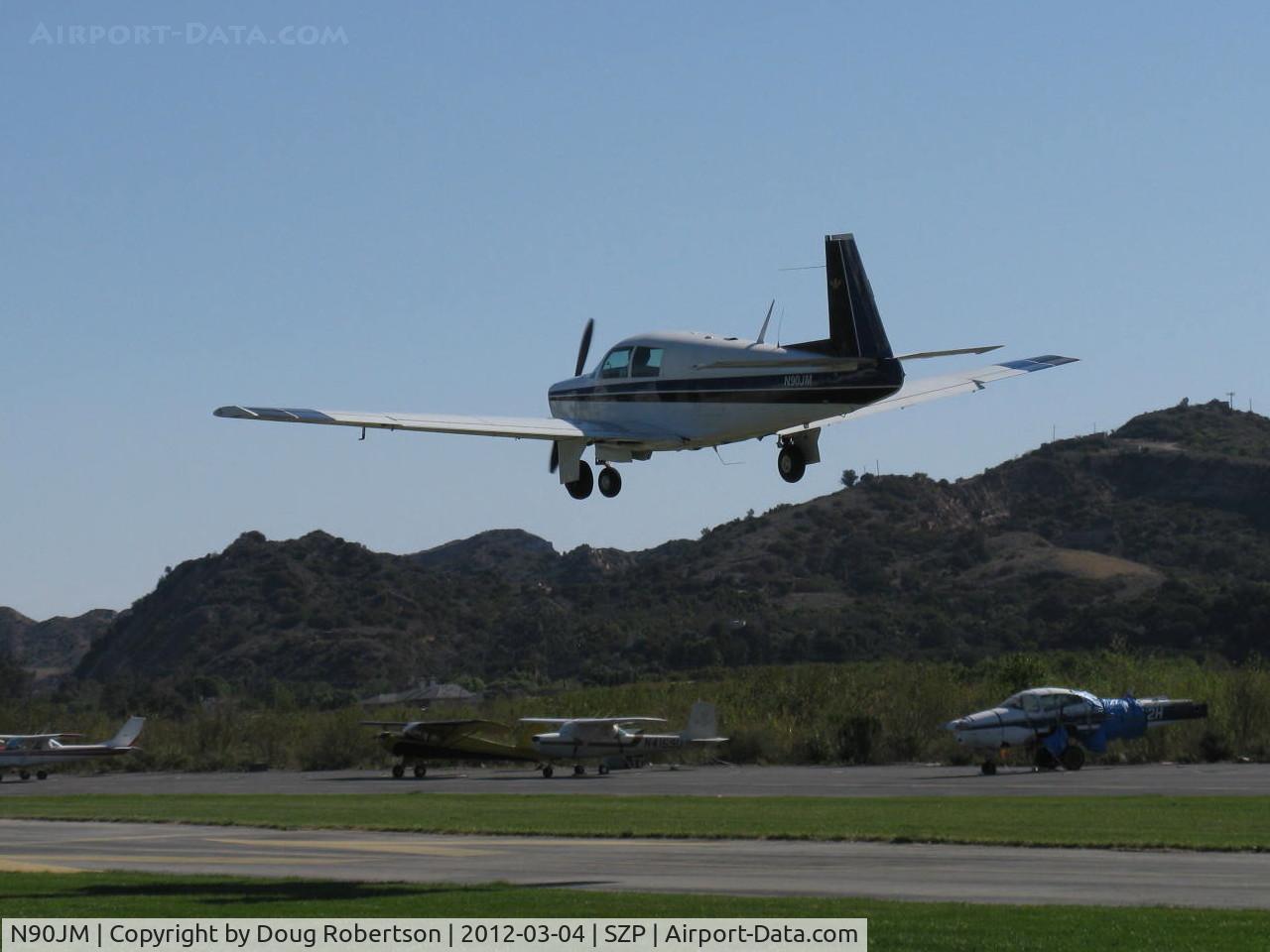 N90JM, 1965 Mooney M20E C/N 747, 1965 Mooney M20E SUPER 21, Lycoming IO-360-A1A 200 Hp with Bendix fuel injection, Positive Control, altitude power boost bypasses engine air filter, landing Rwy 04