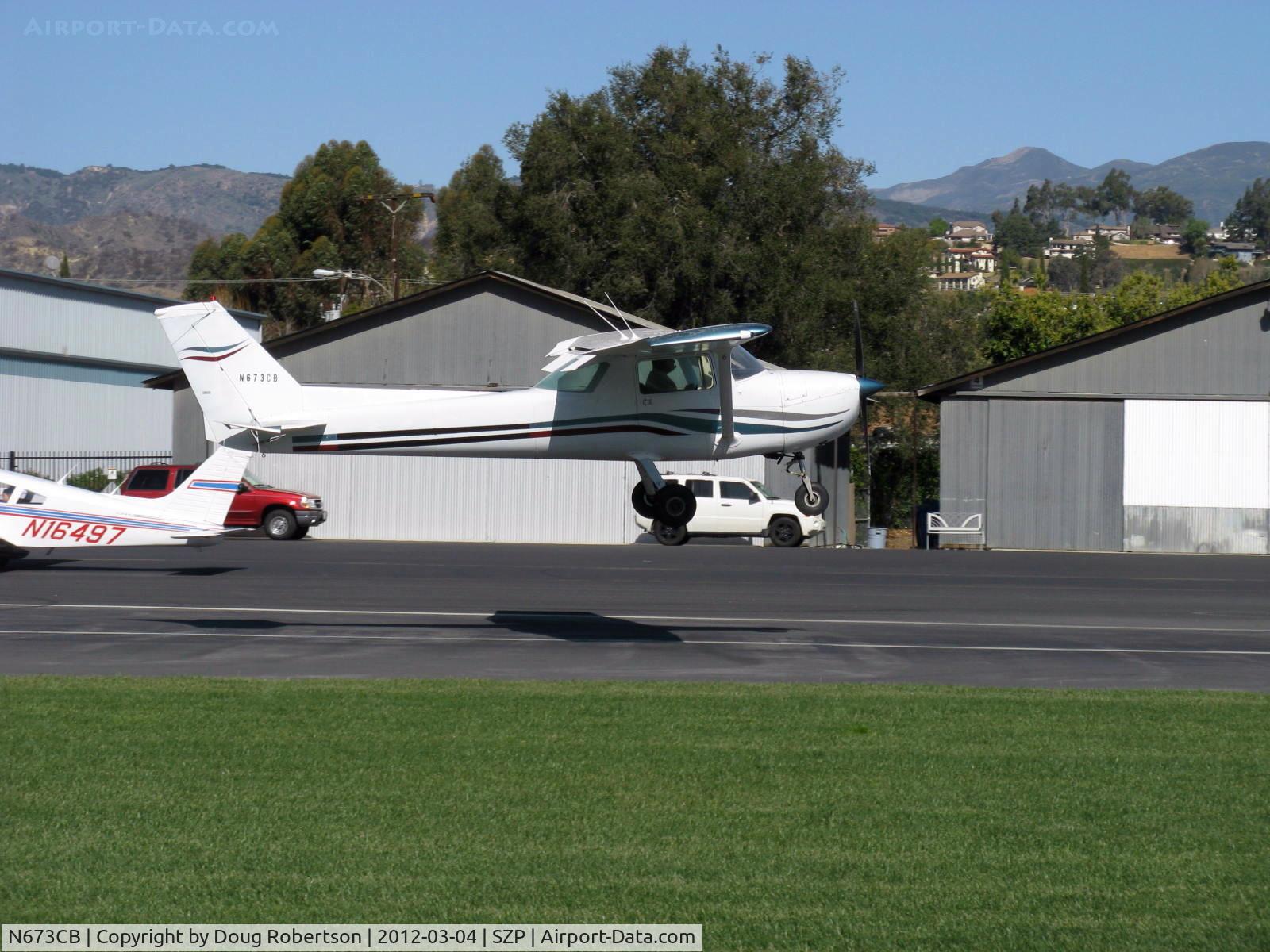 N673CB, 1970 Cessna 150L C/N 15072129, 1970 Cessna 150L, Continental O-200 100 Hp, landing Rwy 04
