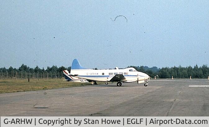 G-ARHW, 1961 De Havilland DH-104 Dove 8 C/N 04512, At Farnborough Air Show 1980.