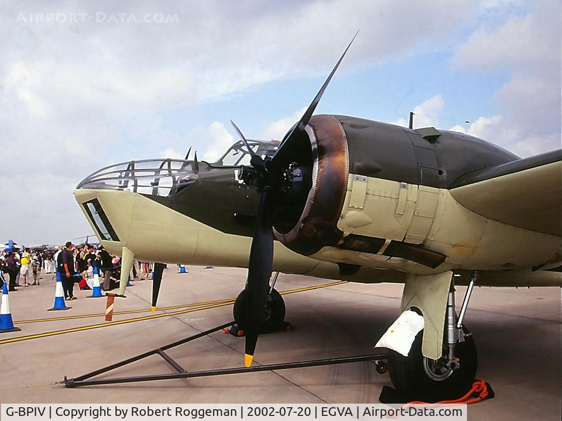 G-BPIV, 1943 Bristol 149 Bolingbroke Mk.IVT C/N 10201, In Raf colors UX N R3821.