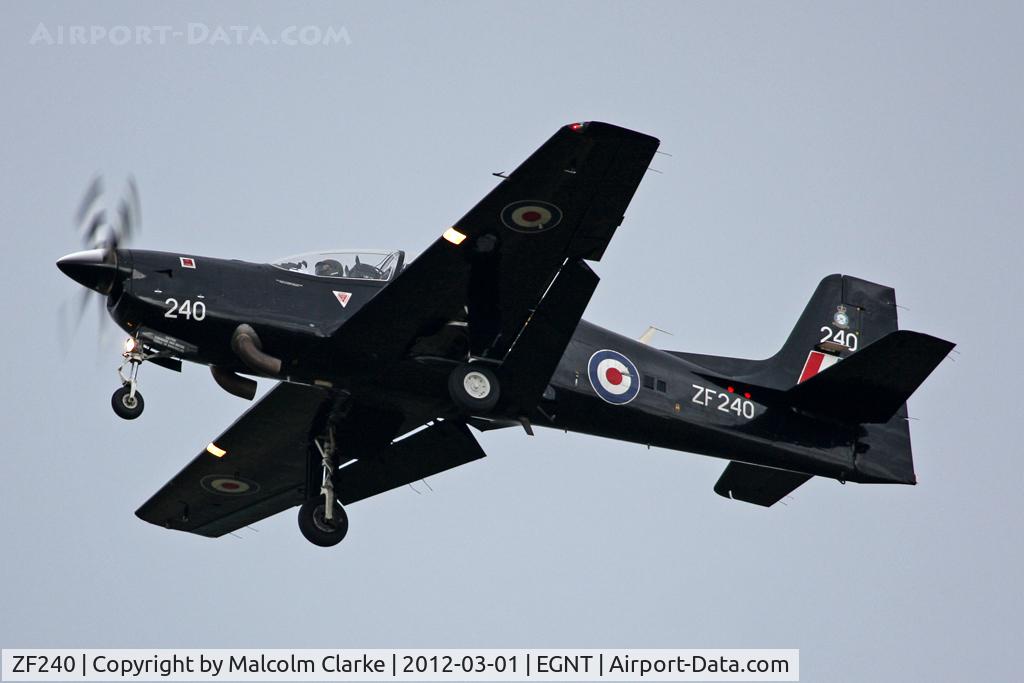 ZF240, 1990 Short S-312 Tucano T1 C/N S043/T40, Shorts Tucano T.1, Newcastle Airport, March 2012.