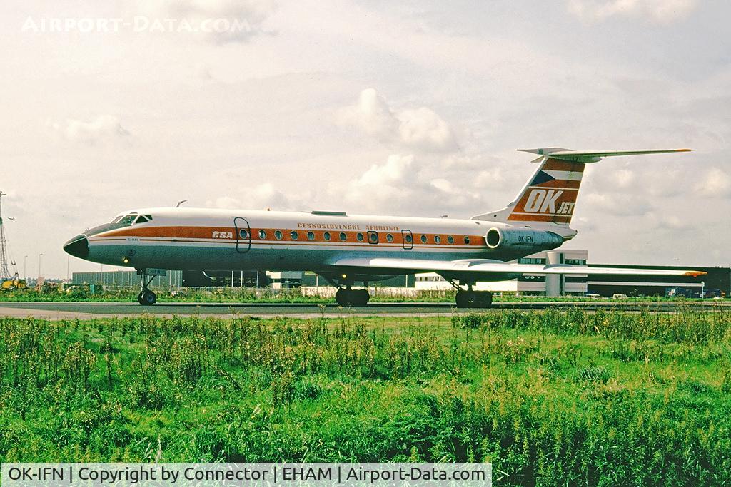 OK-IFN, 1979 Tupolev Tu-134A C/N 8360282, Scanned from slide.