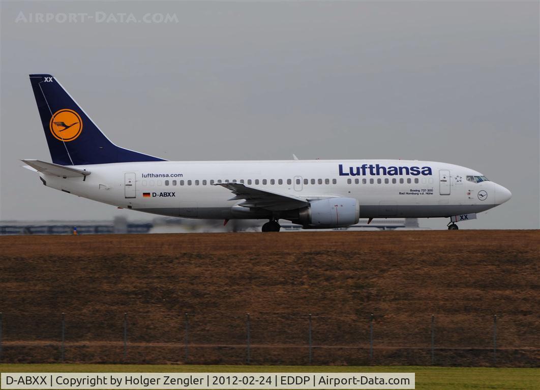 D-ABXX, 1989 Boeing 737-330 C/N 24562, Taxiing via Whiskey and A7 to rwy 26R....