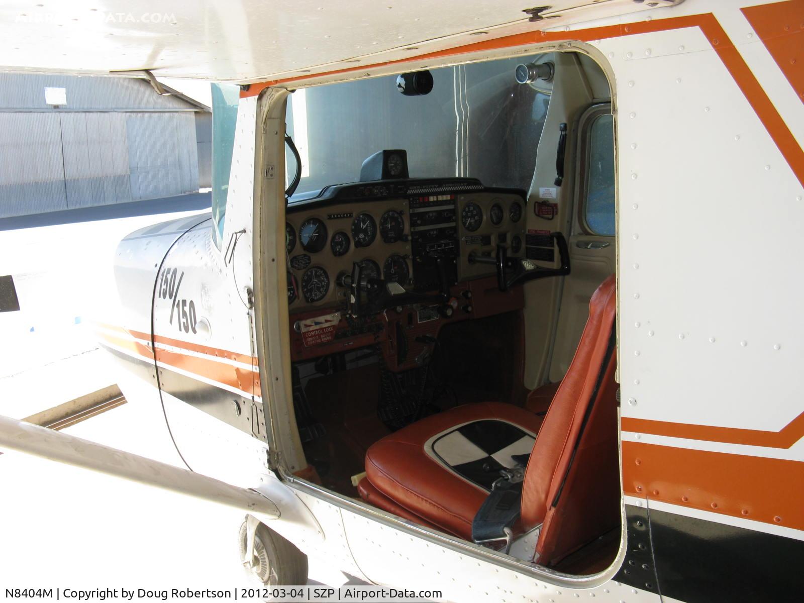 N8404M, 1969 Cessna A150K Aerobat C/N A15000104, 1970 Cessna A150K AEROBAT, Lycoming O-320-E2D 150 Hp upgrade by AVCON's STC, quick release door off to show panel (and allows parachute bailout at altitude if in extremis)