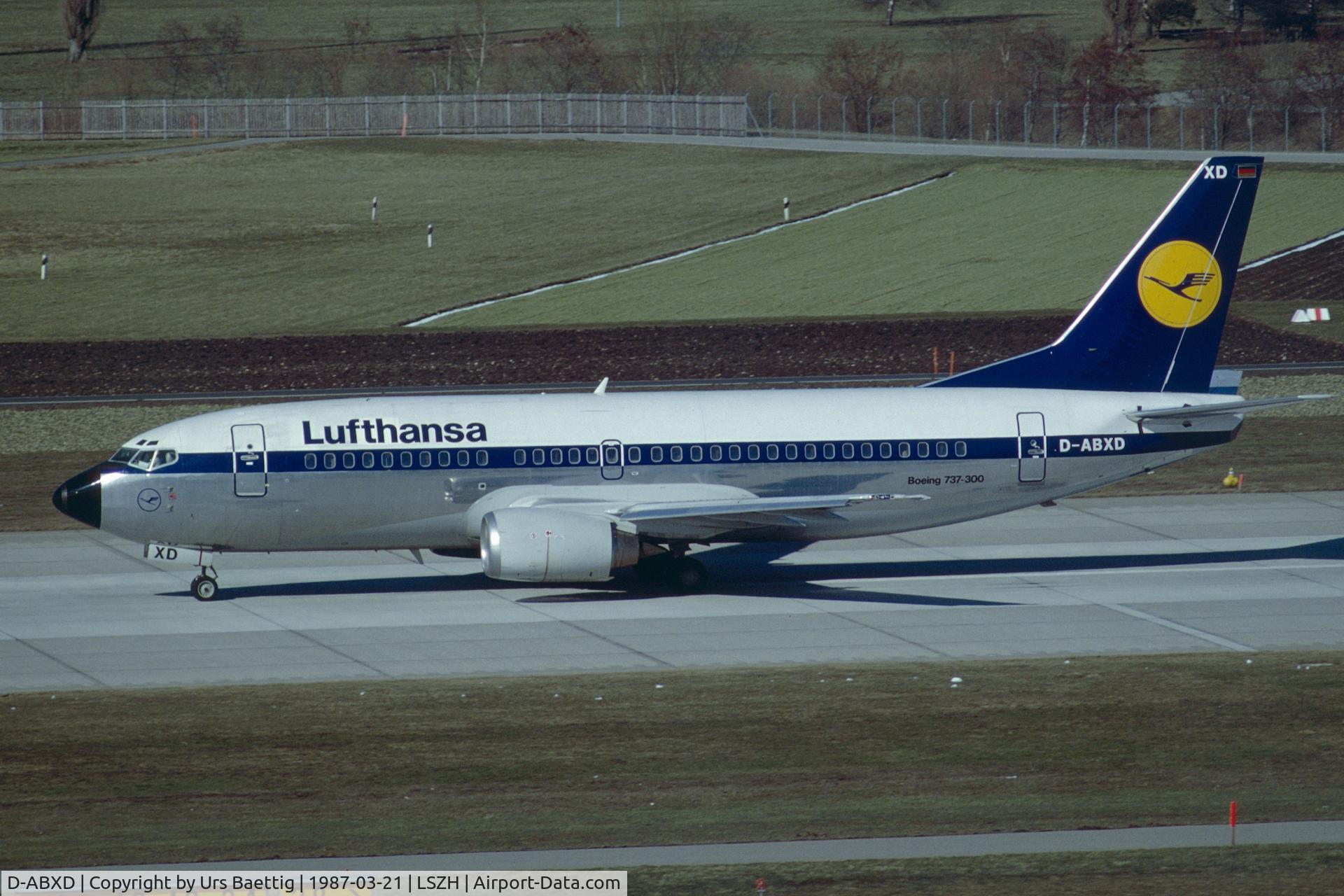 D-ABXD, 1986 Boeing 737-330 C/N 23525, 1987 ZRH