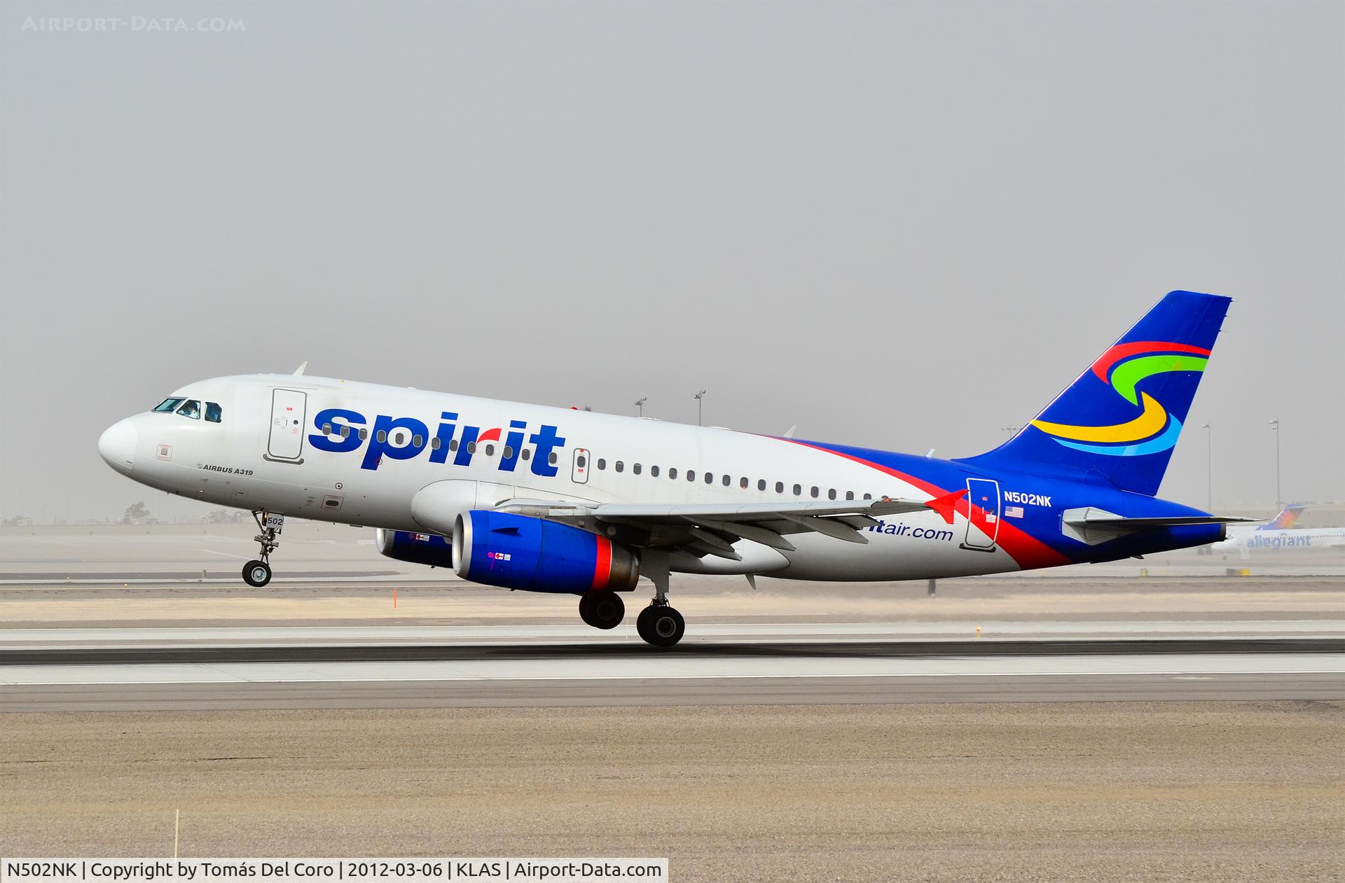 N502NK, 2005 Airbus A319-132 C/N 2433, N502NK Spirit Airlines 2005 Airbus A319-132 C/N 2433

- Las Vegas - McCarran International (LAS / KLAS)
USA - Nevada, March 6, 2012
Photo: Tomás Del Coro