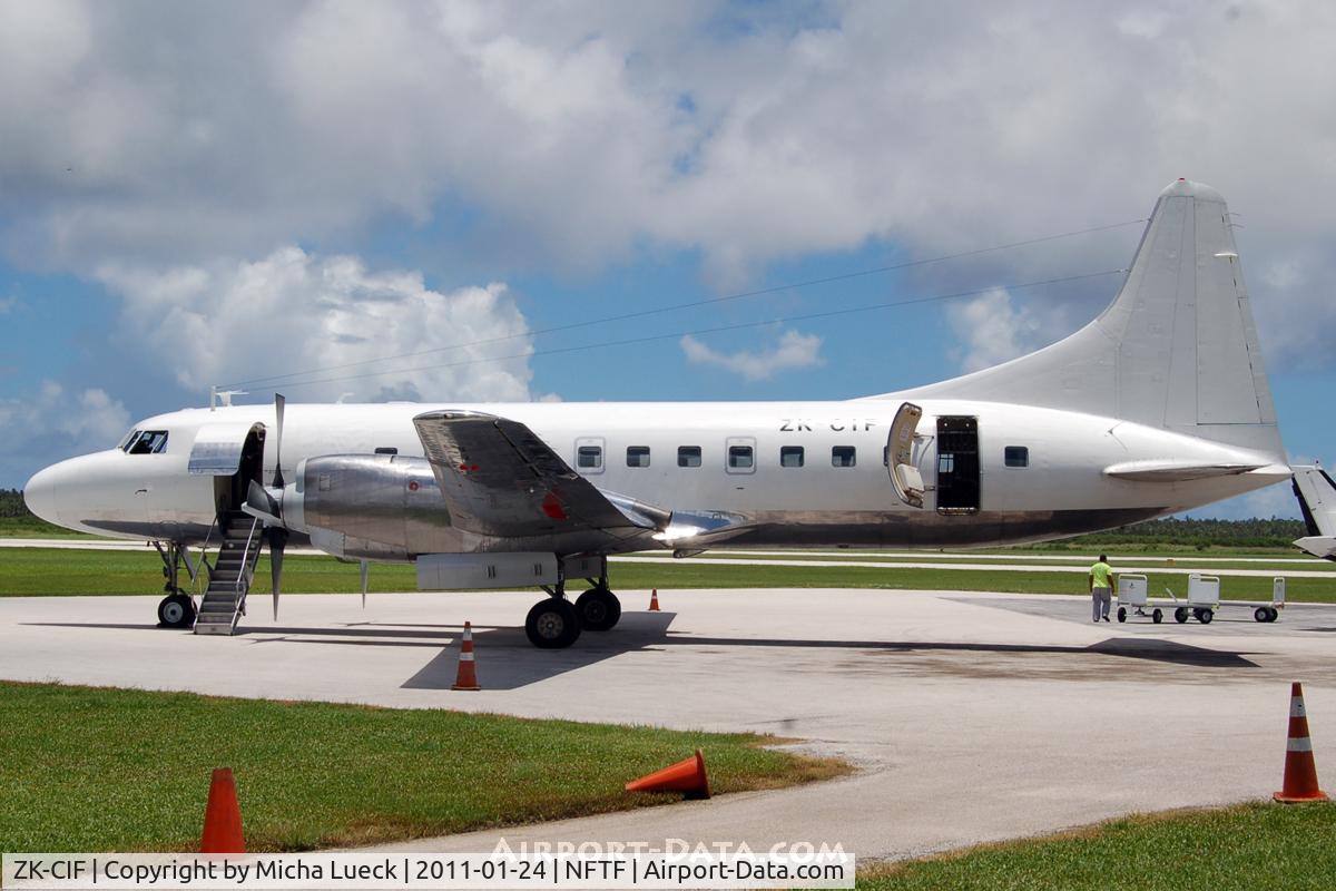 ZK-CIF, 1956 Convair 580 C/N 381, At Nuku'alofa