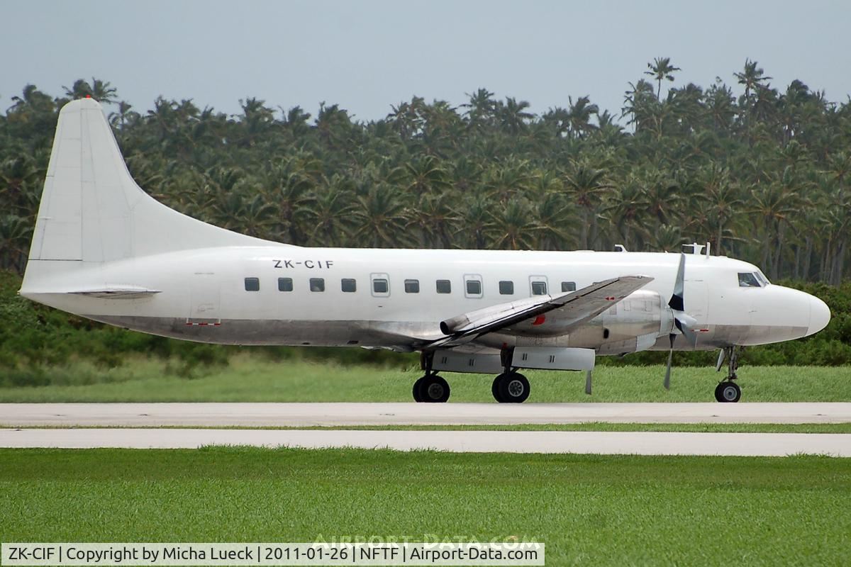 ZK-CIF, 1956 Convair 580 C/N 381, At Nuku'alofa