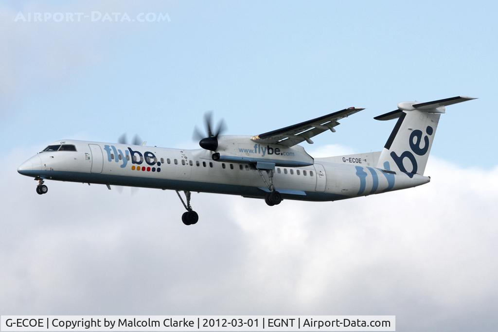 G-ECOE, 2008 De Havilland Canada DHC-8-402Q Dash 8 C/N 4212, De Havilland Canada DHC-8-402Q, Newcastle Airport, March 2012.