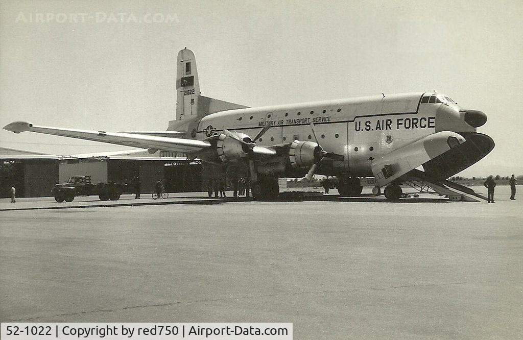 52-1022, 1952 Douglas C-124C Globemaster II C/N 43931, This image was scanned from a b&w print taken some time in the late 1950's or early 1960's, at the former RAAF base Laverton Vic.